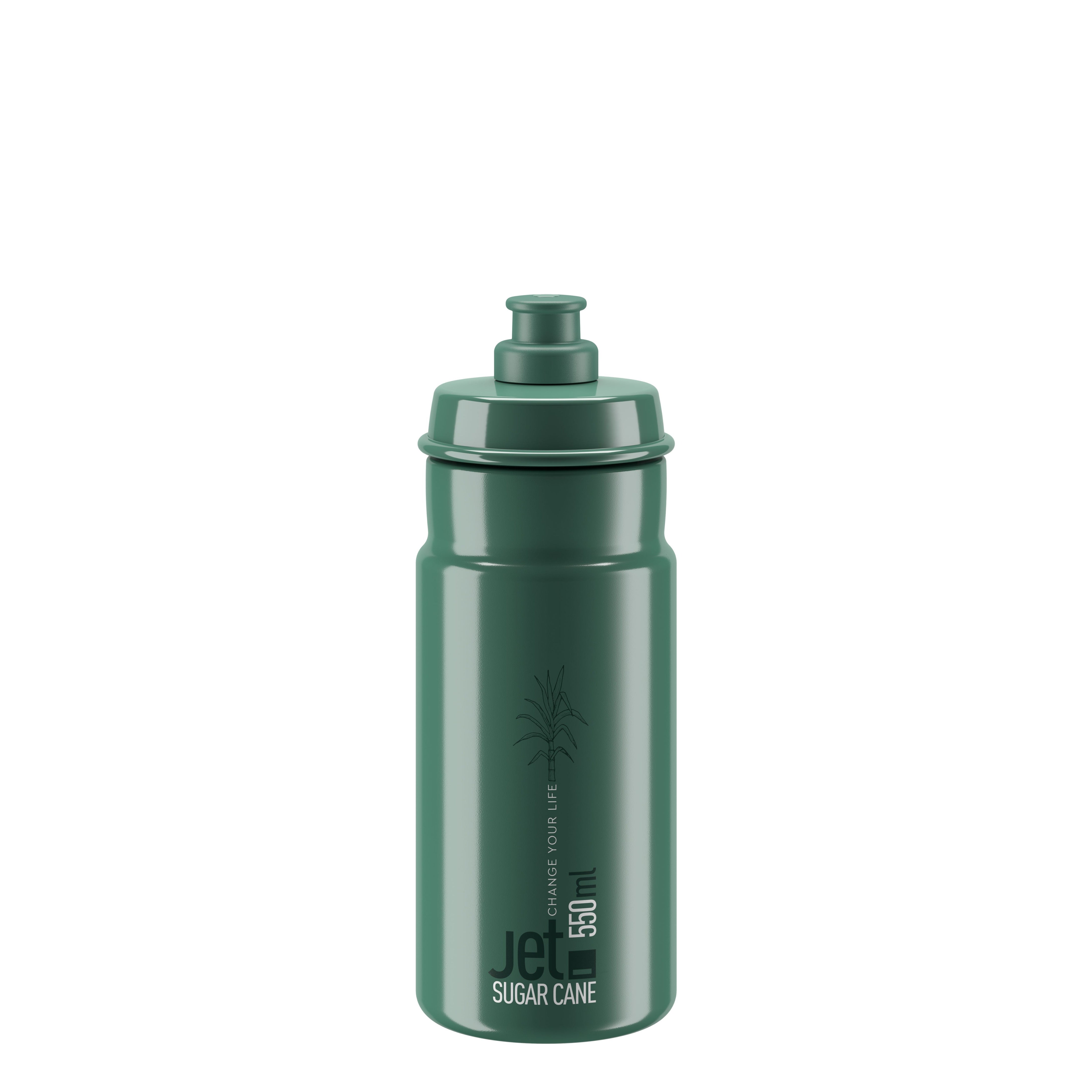 Bidon Elite Jet Sugar Cane Verde/Logo Blanco 550ml