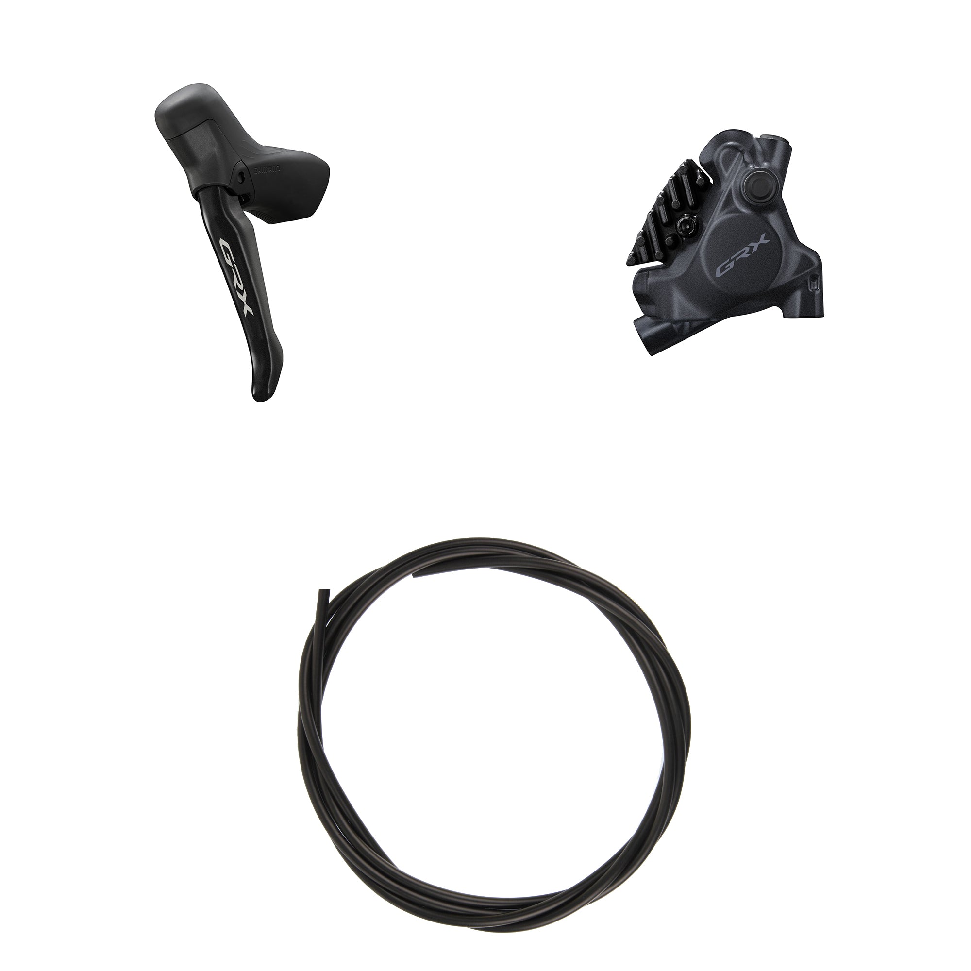 Kit Freno Disco Hidráulico Shimano GRX BR-RX410/BL-RS717 Delantero/Izquierdo Resina Aletas Adaptador 160mm Latiguillo 1000mm Negro #2