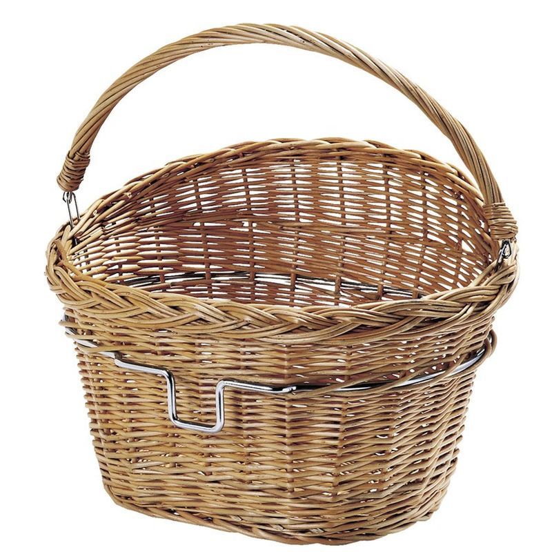 Cesta Delantera Klickfix Mimbre Aro 18L 40x30x31cm Marrón