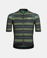 Pas Normal Studios Maillot Manches Courtes Essential Homme Light Olive Stripe