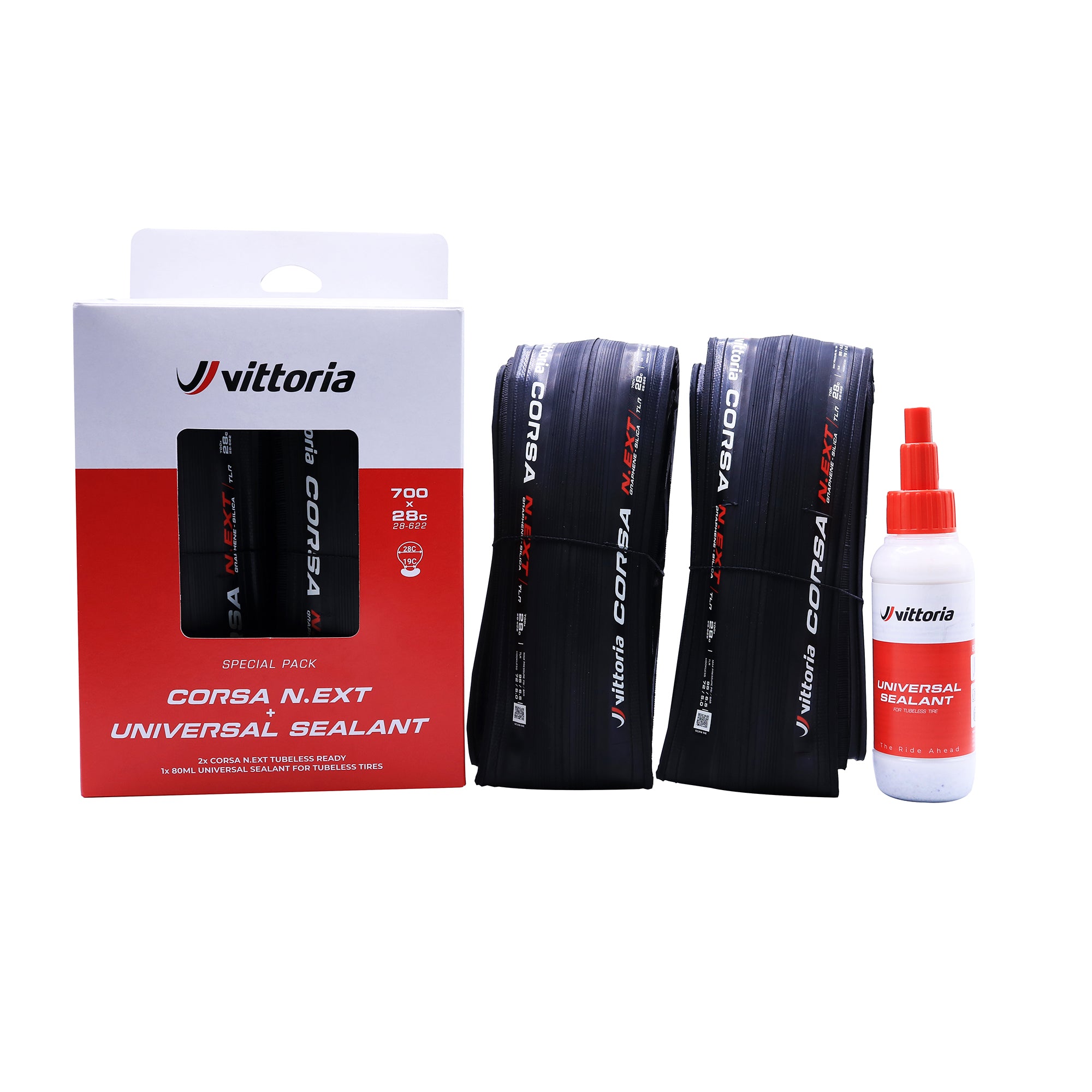 Pack 2 Cubiertas Vittoria Corsa N.EXT TLR Sellante 80ml Negro #2