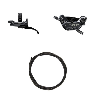 Frenos Disco Hidráulicos Shimano Deore XT BRM8220JTBLM8200 Izquierdo/Delantero Resina Aleta Sin Adaptador 1000mm Negro