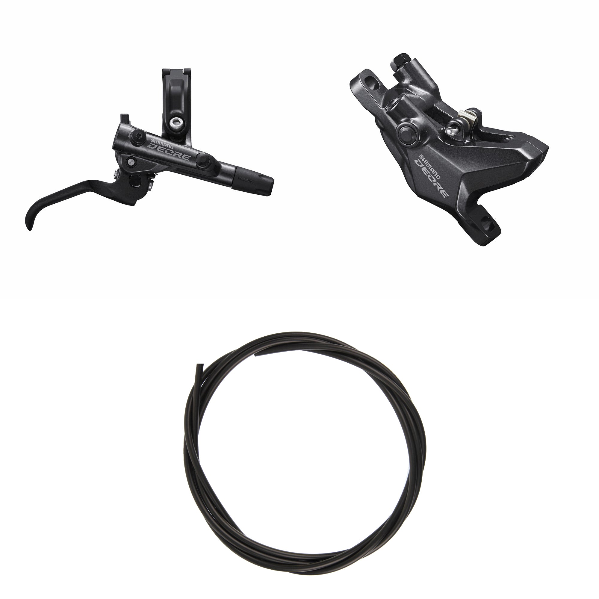 Kit Freno Disco Hidráulico Shimano Deore BR-M6100/BL-M6100 Trasero/Derecho Resina Sin Aletas/Adaptador Latiguillo 1700mm Negro #2
