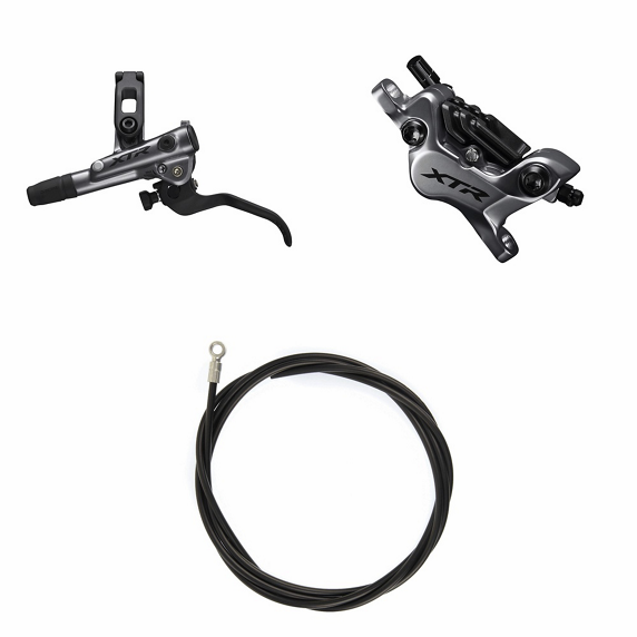 Kit Freno Disco Hidráulico Shimano XTR BR-M9120/BL-M9120 Delantero/Izquierdo Metal Aletas Sin Adaptador Latiguillo 1000mm Negro