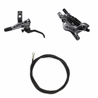 Kit Freno Disco Hidráulico Shimano XTR BR-M9120/BL-M9120 Delantero/Izquierdo Resina Aletas Sin Adaptador Latiguillo 1000mm Negro