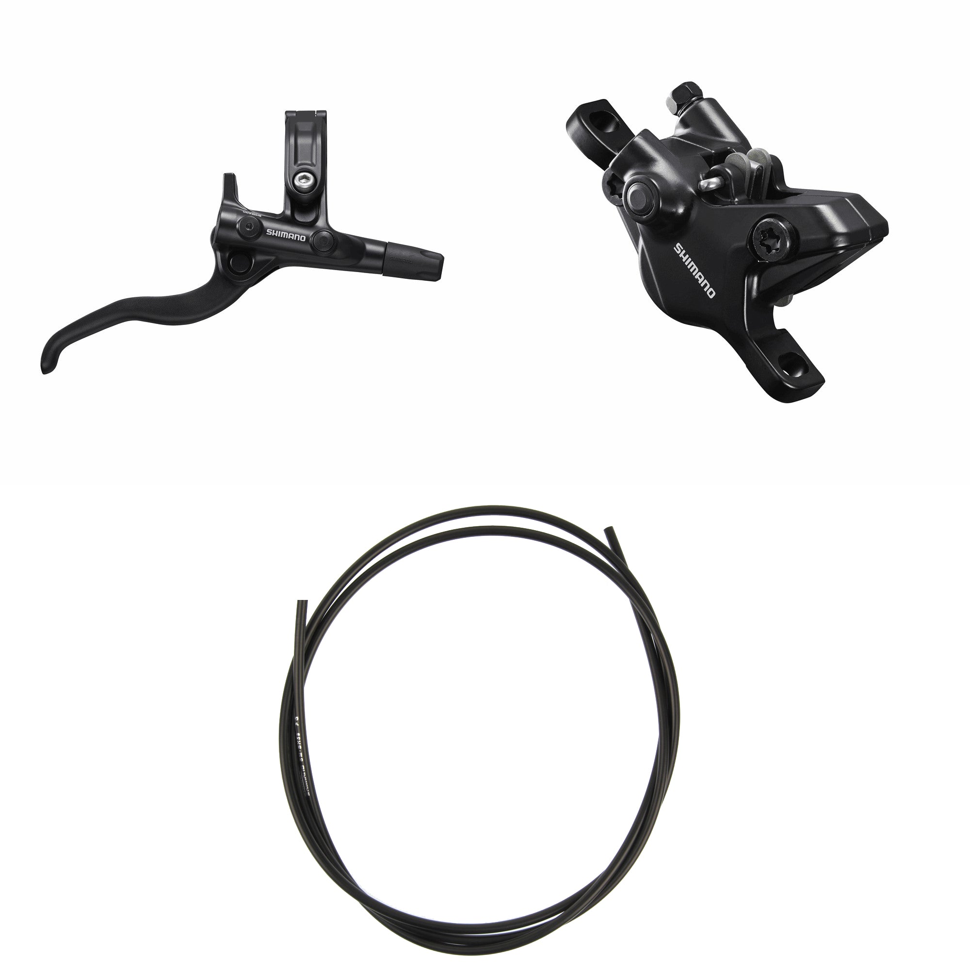 Kit Freno Disco Hidráulico Shimano BR-MT410/BL-M4100 Trasero/Derecho Resina Sin Aletas/Adaptador Latiguillo 1700mm Negro #2