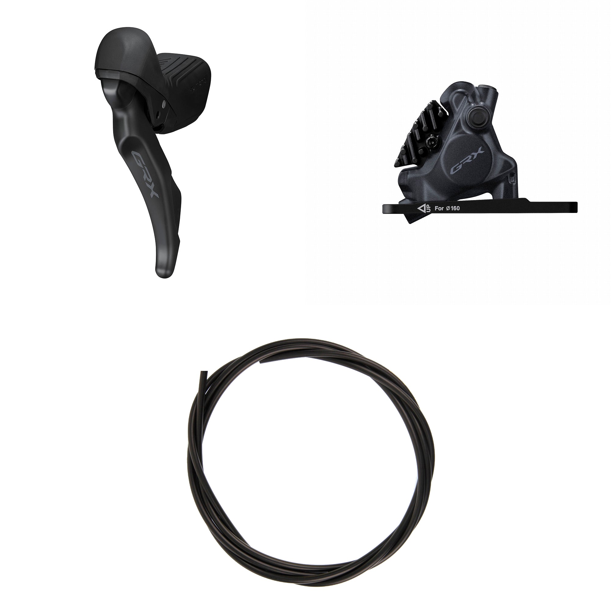Kit Freno Disco Hidráulico Shimano GRX BR-RX410/ST-RX610 Delantero/Izquierdo Resina Aletas Adaptador 160mm Latiguillo 1000mm Negro #2