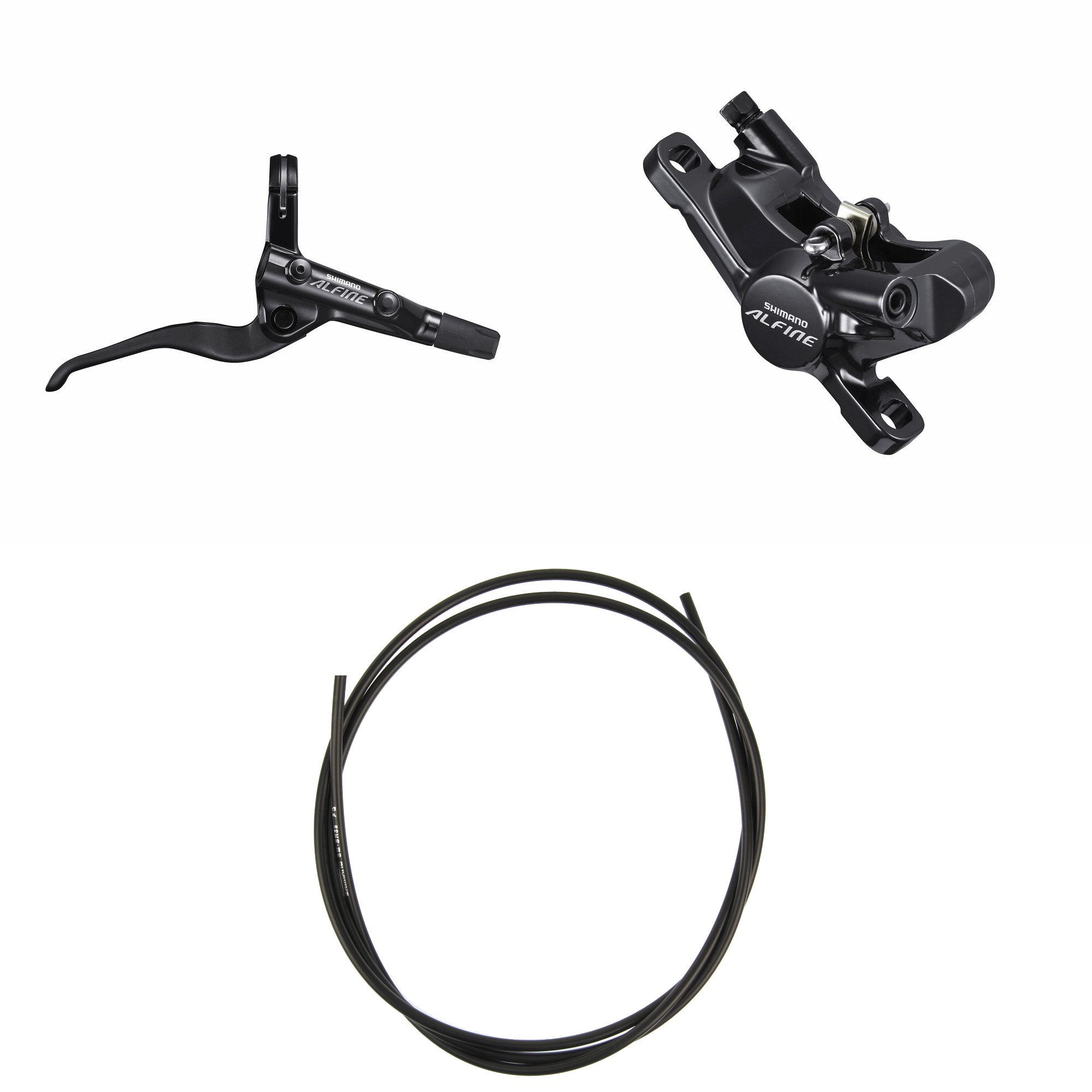 Kit Freno Disco Hidráulico Shimano Alfine BR-S7000/BL-S7000 Trasero/Derecho Resina Sin Aletas/Adaptador Latiguillo 1700mm Negro #2