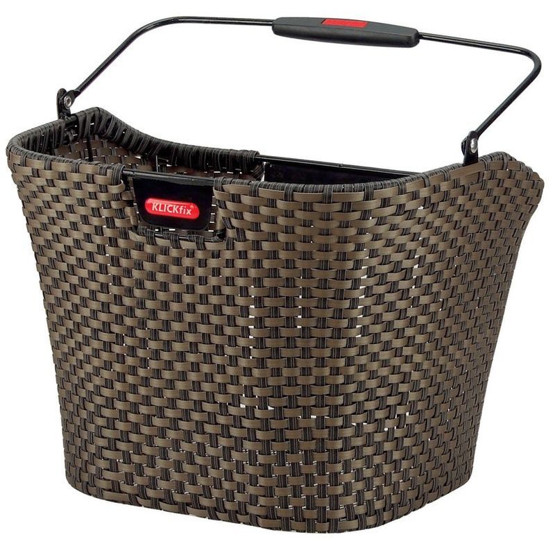 Cesta Delantera Klickfix Trenzada Sin Adaptador 16L Bronce