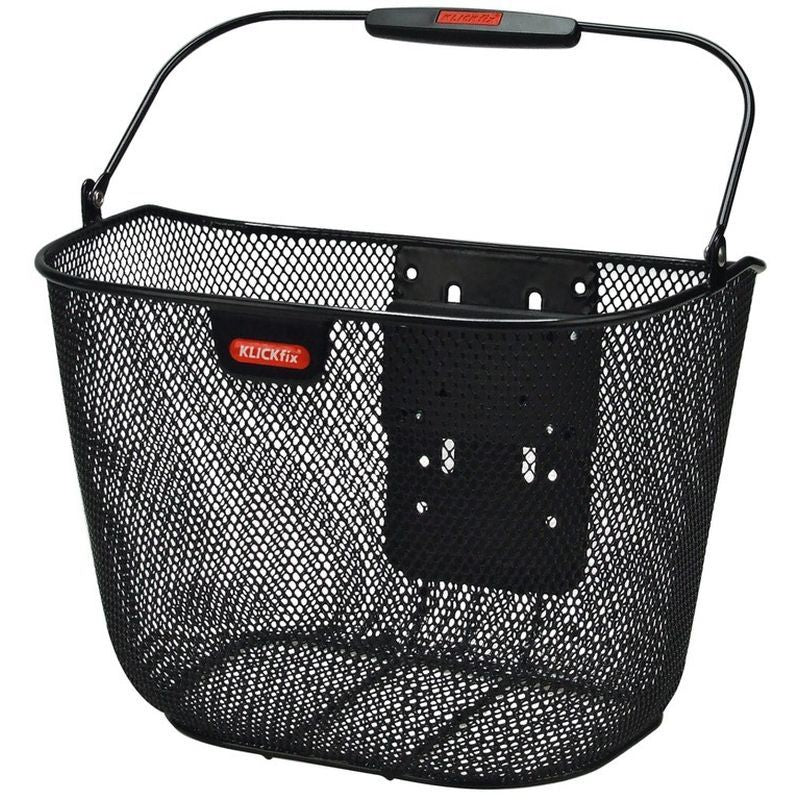 Cesta Delantera Klickfix Uni Plus Malla Fina Altura Ajustable Sin Adaptador Negro