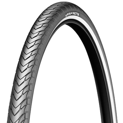 Cubierta Michelin Protek Max 700x35C Performance Line Rigida Flanco Reflectante Negro