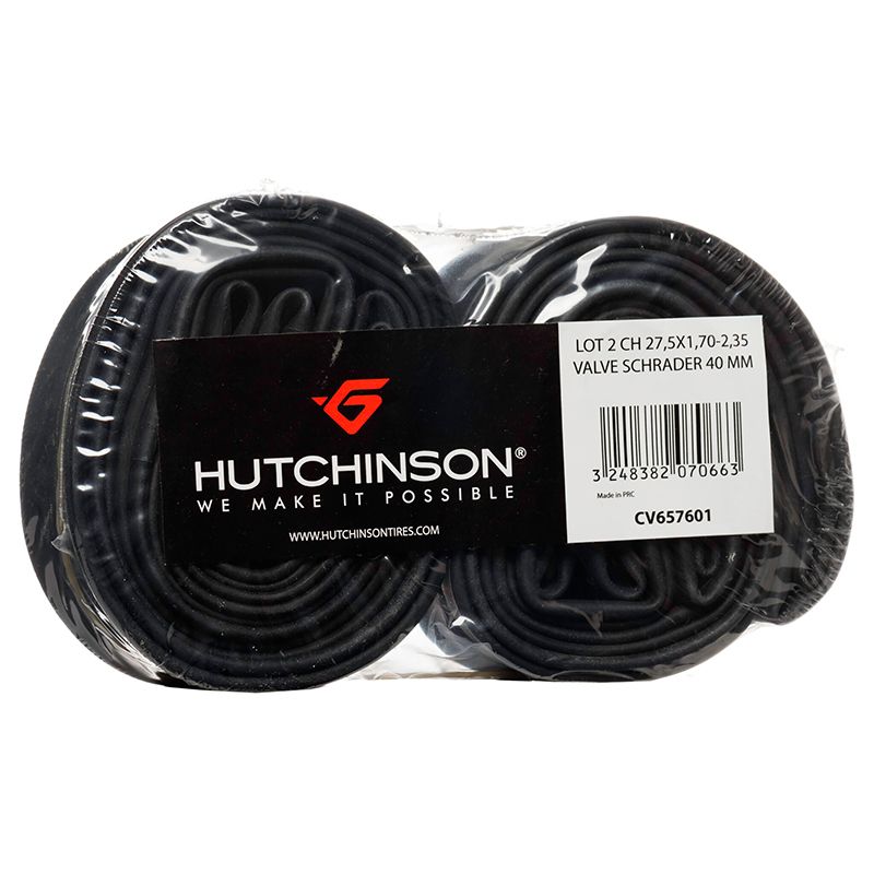 Blister 2 Camaras Hutchinson 27.5x1.70/2.35 Valvula Standard 40mm Negro