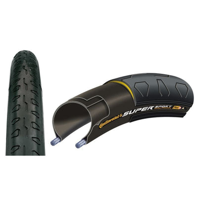 Cubierta Continental Supersport Plus 700x23C Plegable Negro