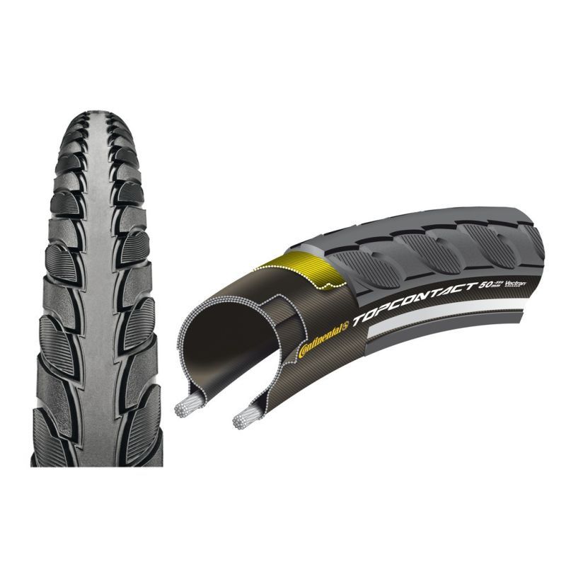 Cubierta Continental Top Contact II 700x42C Plegable Reflectante Negro