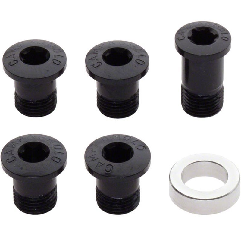 Kit 5 Tornillos Plato Campagnolo Solo Macho Super Record/Record/Chorus Negro