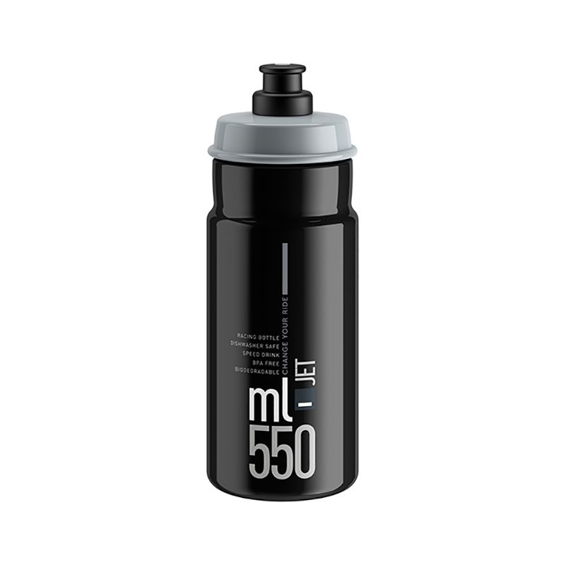 Bidón Jet Elite Negro Logo Gris 550ml