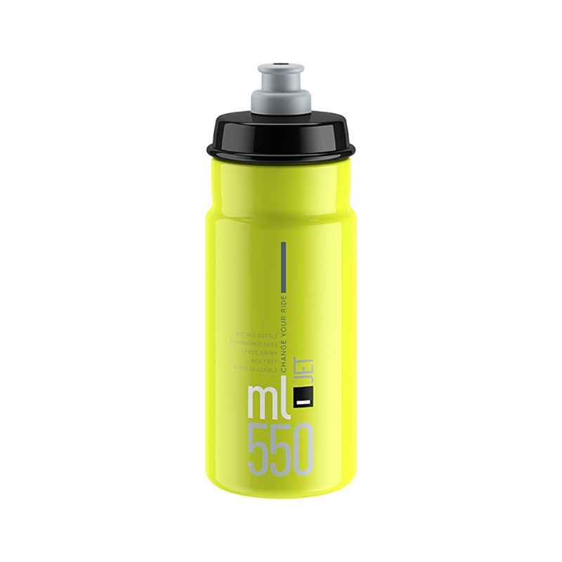 Bidon Elite Jet Amarillo Fluo Logo Negro 550ml