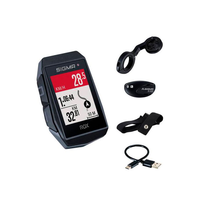Kit Ciclocomputador Gps Sigma Rox 11.1 Evo HR 150+ Funciones Negro