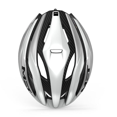 Casco Met Trenta 3K Carbon Mips Blanco/Plata Metalico #3